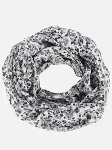 Damen Loop mit Minimalprint Grau