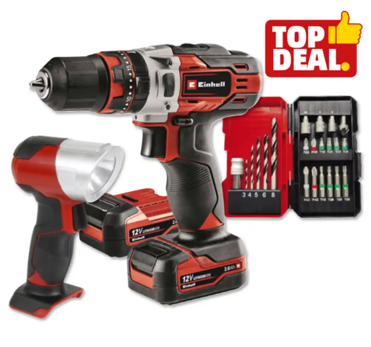 Bild 1 von EINHELL Akku-Bohrschrauber-Set TE-CD12/1Li+22+CL*