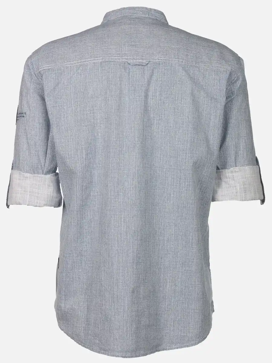 Bild 2 von Herren Freizeithemd mit kleinem Stehkrage Blau
