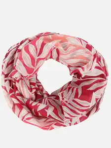 Damen Loop mit Blütenprint Rot