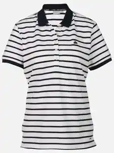 Damen Poloshirt mit Streifen Blau