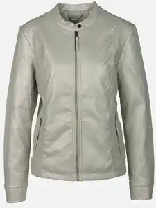 Damen Kunstlederjacke Grau