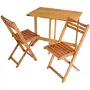 Bild 1 von Balkonset 3-teilig aus Eukalyptus geölt