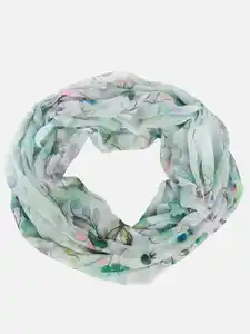 Damen Loop mit Blütenprint Oliv