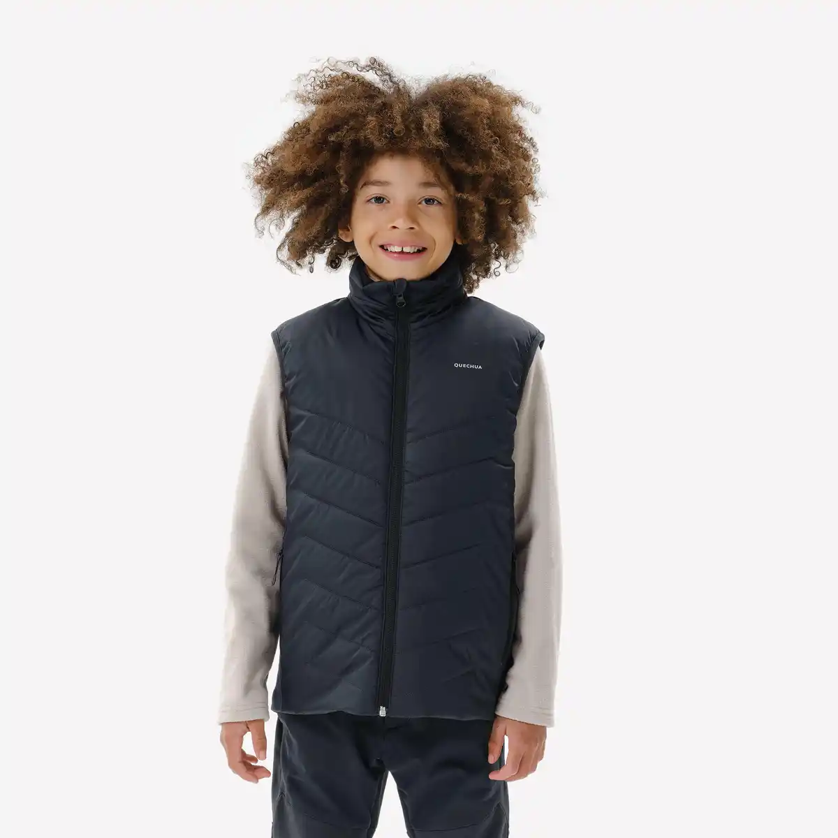 Bild 1 von QUECHUA Wattierte Wanderweste Kinder Gr. 122–170 Hybridweste - schwarz
