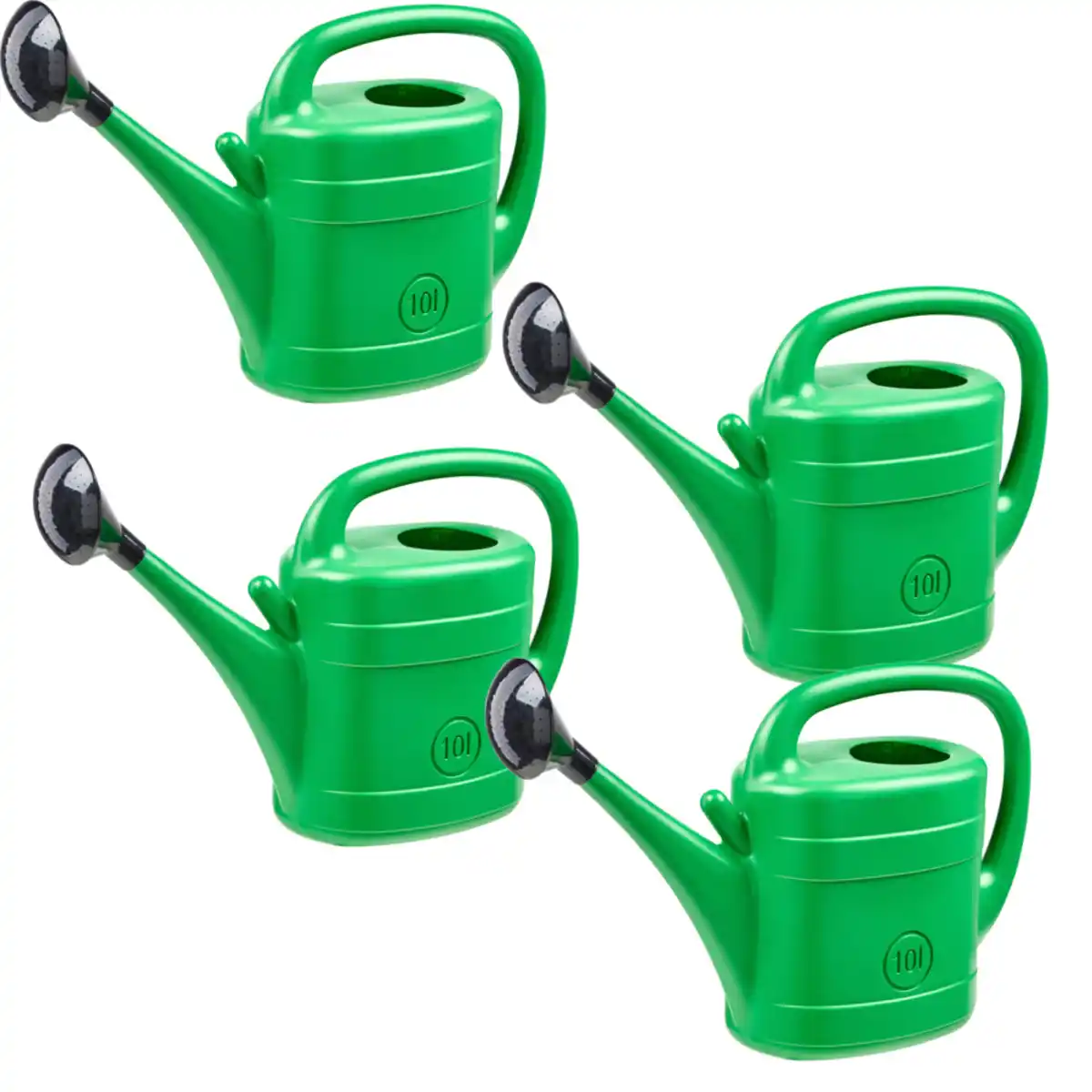 Bild 1 von Gießkanne 10 Liter grün mit Brause 4er-Set - B-Ware