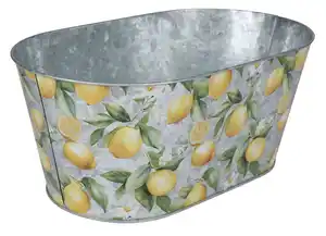 Pflanztopf „Provence“ Metall in Zinkoptik