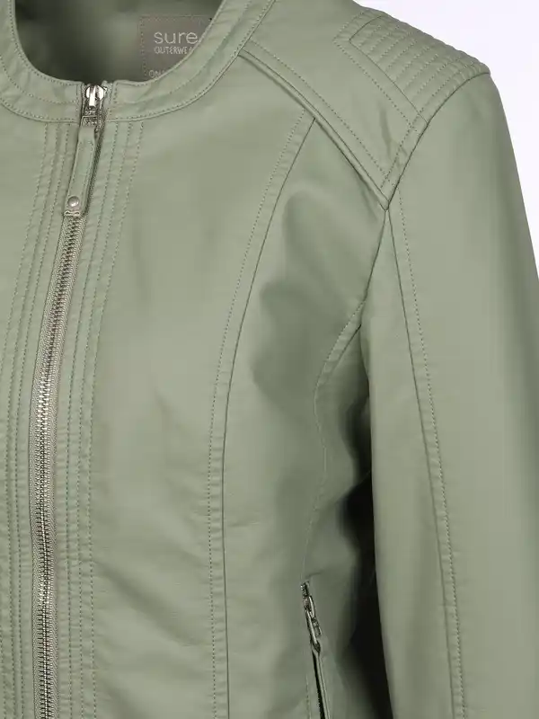 Bild 4 von Damen Kunstlederjacke mit Stehkragen Grün