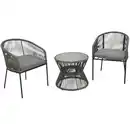 Bild 1 von Sitzgruppe 3‑teilig aus Stahl, anthrazit, mit 2 Sesseln und Tisch