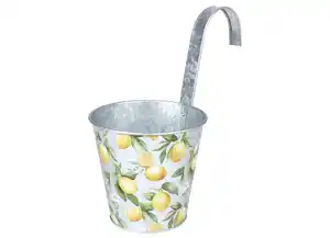 Blumentopf „Provence“ Metall in Zinkoptik