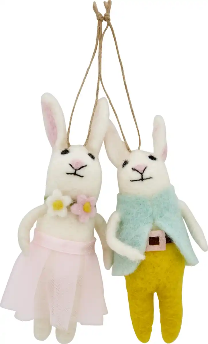 Bild 1 von IDEENWELT 2er Set Filzhänger Hasen