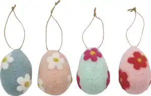 IDEENWELT 4er Set Filzhänger Eier