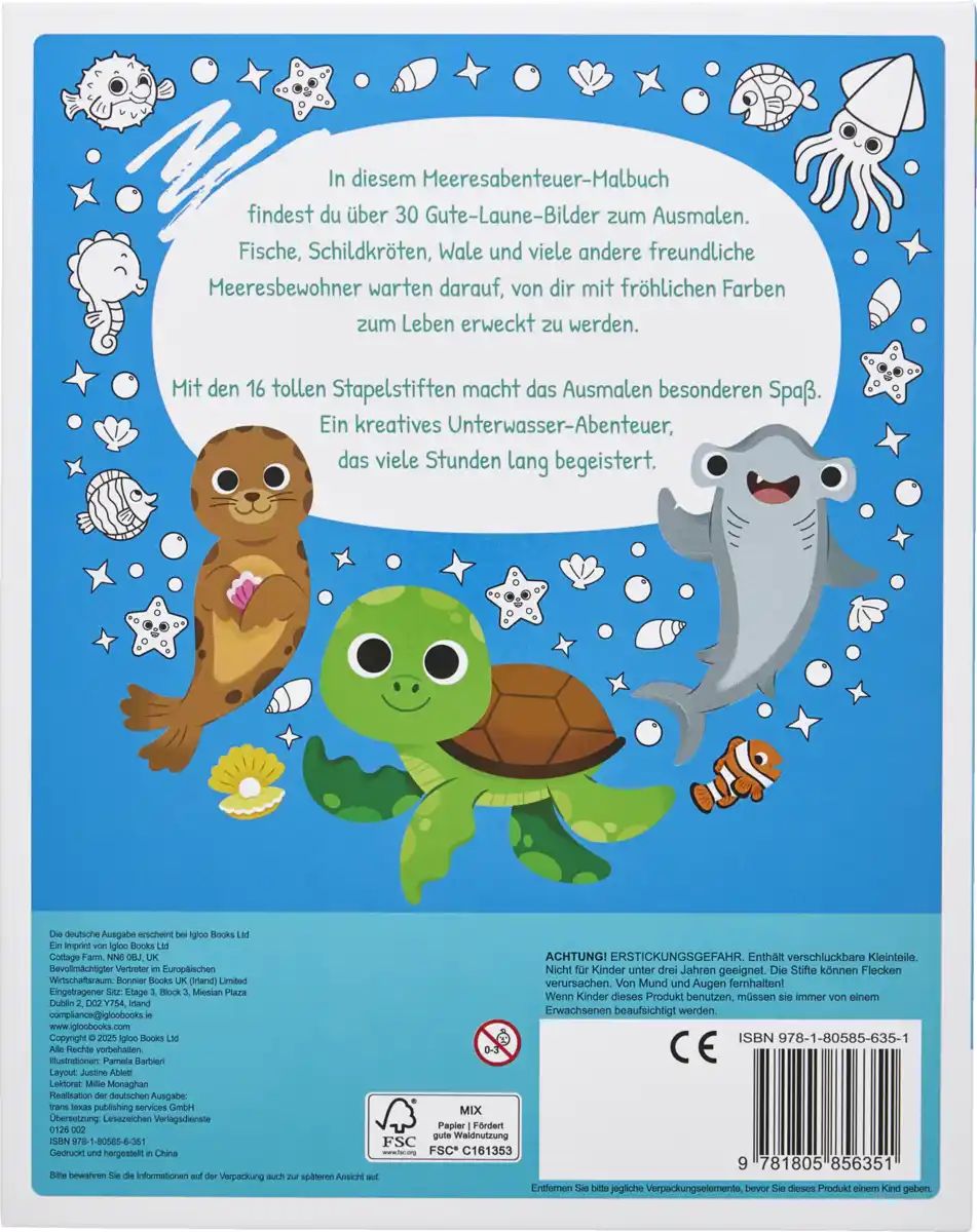 Bild 2 von IDEENWELT Malbuch mit Stiften Abenteuer im Meer Ausmalspaß