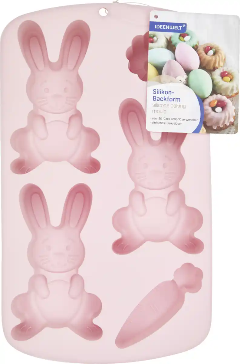 Bild 1 von IDEENWELT Silikon-Backform Hase rosa