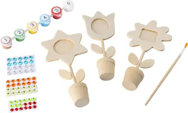 Bild 2 von IDEENWELT 3er Set DIY-Holzblumen-Bilderrahmen