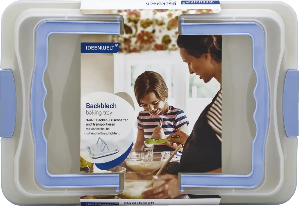 Bild 1 von IDEENWELT Backblech mit Transporthaube blau-lila