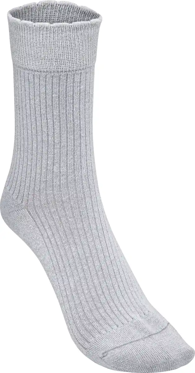 Bild 2 von IDEENWELT 2er Set Glitzersocken hellgrau/lila Gr. 35/38