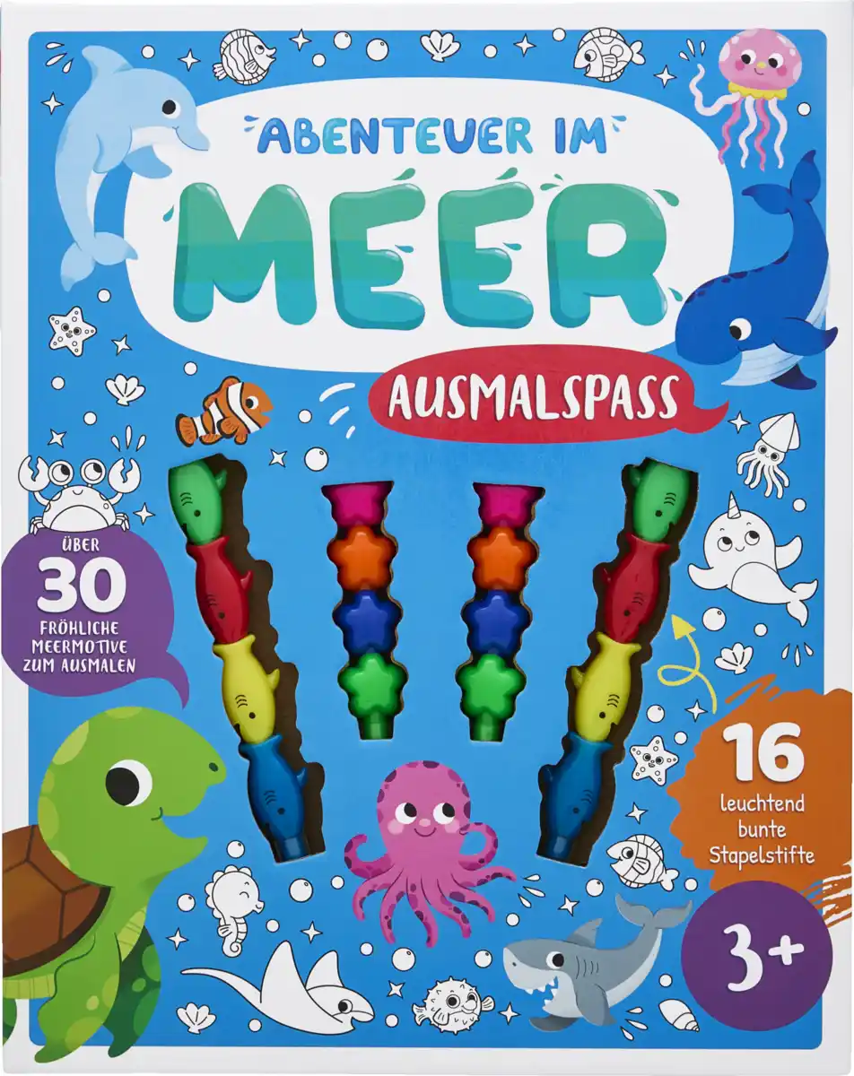 Bild 1 von IDEENWELT Malbuch mit Stiften Abenteuer im Meer Ausmalspaß