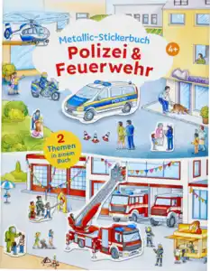 IDEENWELT Stickerbuch 2in1 Polizei + Feuerwehr