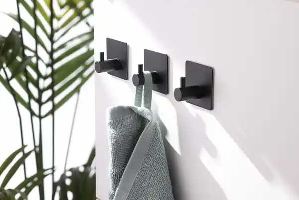 Bild 3 von IDEENWELT Selbstklebende Wandhaken 3er-Set schwarz