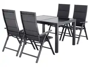 LIVARNO® Alu-Premium-Set »Toronto«, 5-teilig - Ausziehtisch & 4 Klappsessel