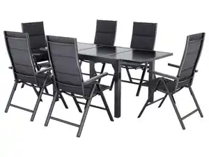 LIVARNO® Alu-Premium-Set »Toronto«, 7-teilig - Ausziehtisch & 6 Klappsessel
