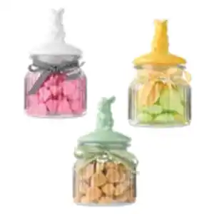 Glas-Dose mit Keramik-Deckel „Hase“