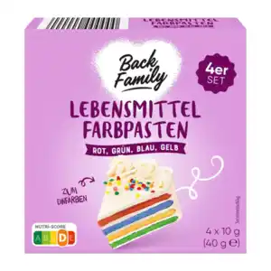 BACK FAMILY Lebensmittel Farbpasten
