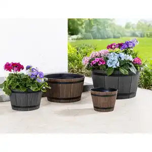 Powertec Garden Pflanzkübel in Holzoptik