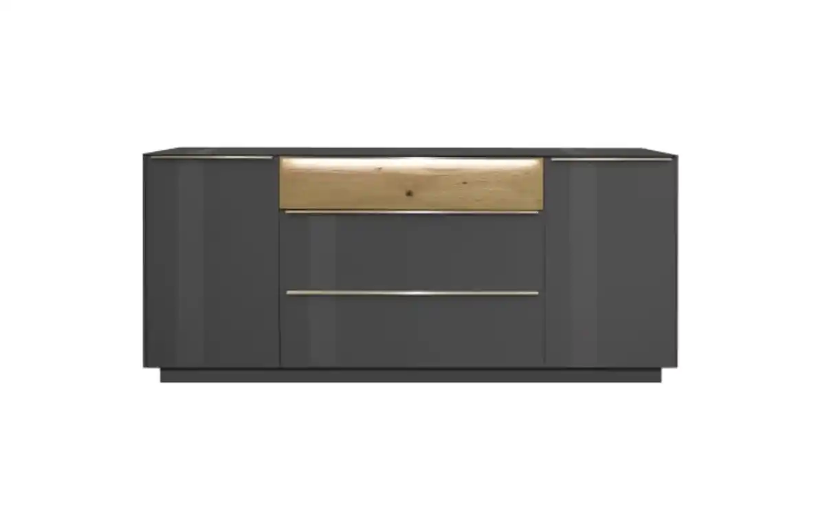 Bild 2 von Musterring - Lowboard Nova, anthrazit/Eiche massiv, inkl. Griffbeleuchtung