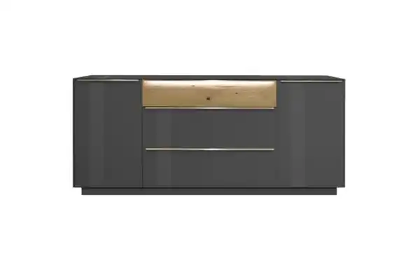 Bild 2 von Musterring - Lowboard Nova, anthrazit/Eiche massiv, inkl. Griffbeleuchtung