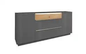 Musterring - Lowboard Nova, anthrazit/Eiche massiv, inkl. Griffbeleuchtung
