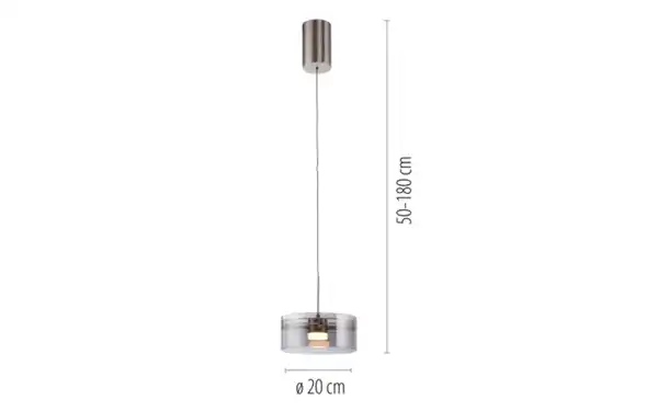 Bild 2 von LED-Pendelleuchte Mondo Karena, stahlfarbig, 1-flammig, inkl. Memoryfunktion