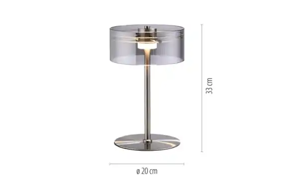 Bild 2 von LED-Tischleuchte Mondo Karena, stahlfarbig, inkl. Dimmfunktion