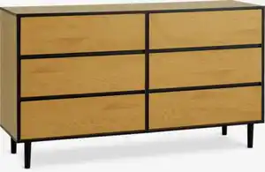 3+3 Schubladen Kommode ODENSE Eiche warm/schwarz