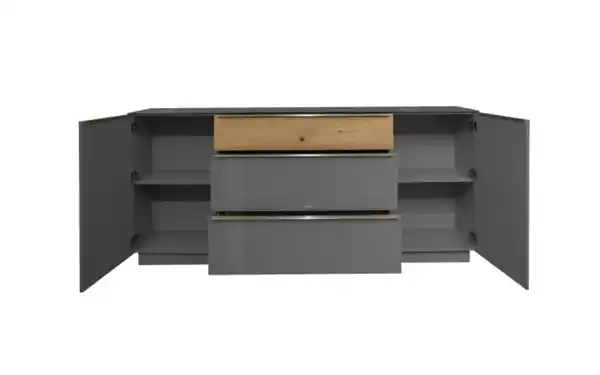 Bild 3 von Musterring - Lowboard Nova, anthrazit/Eiche massiv, inkl. Griffbeleuchtung