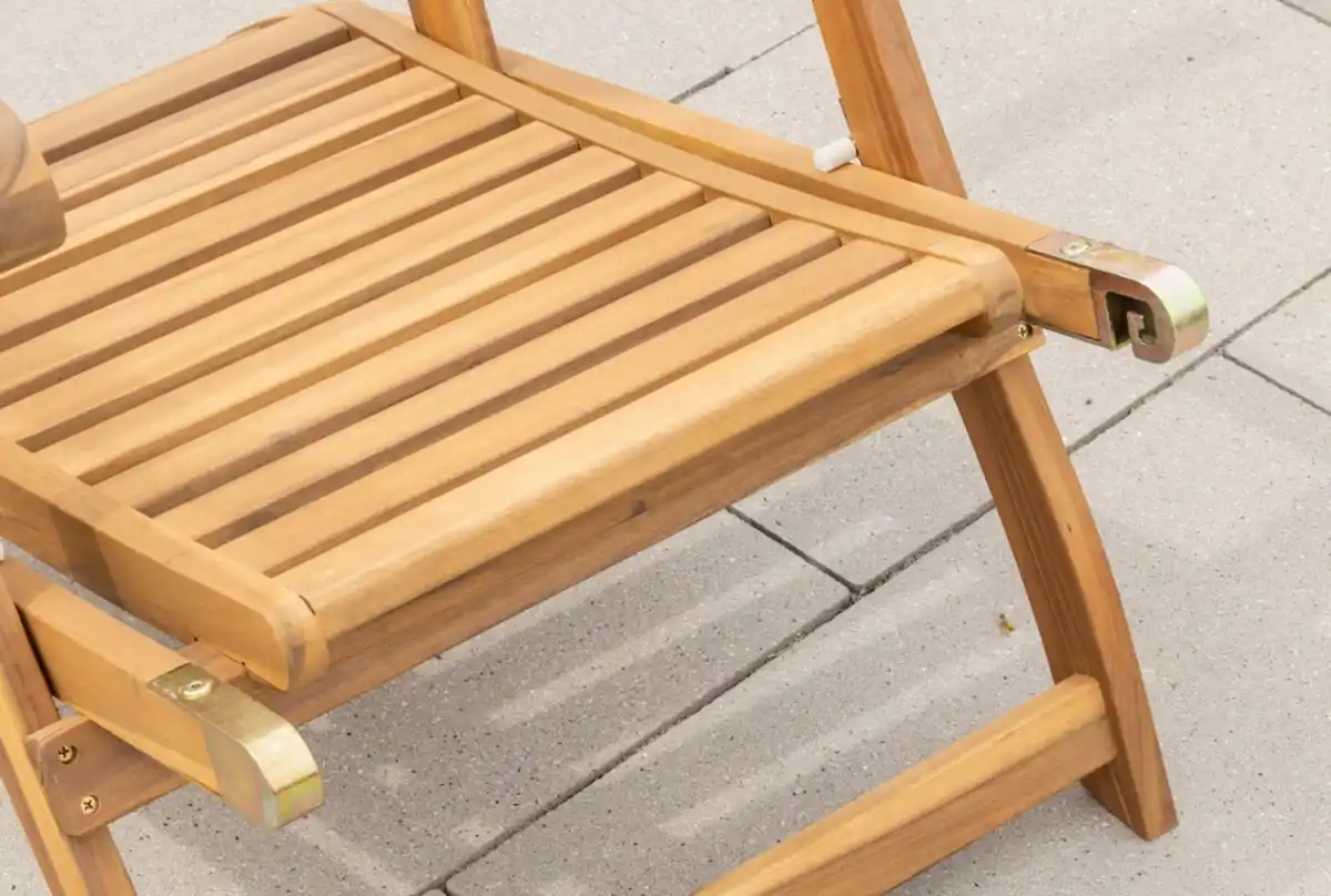 Bild 4 von Ergonomische Saunaliege/Sonnenliege inkl. Auflage, ca. 97/149 x 56 x 96 cm - Akazienholz