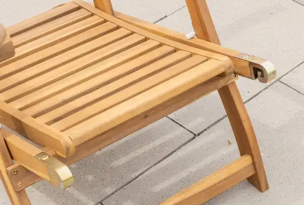 Bild 4 von Ergonomische Saunaliege/Sonnenliege inkl. Auflage, ca. 97/149 x 56 x 96 cm - Akazienholz