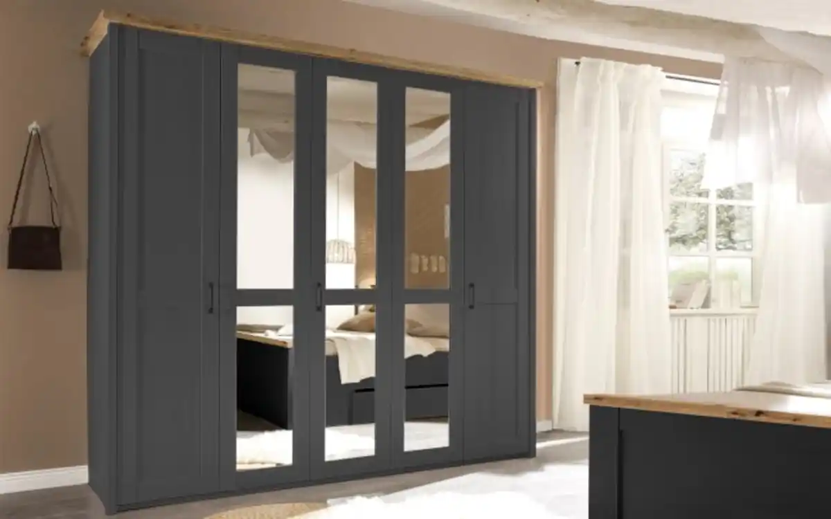 Bild 1 von Pol Power - Drehtürenschrank Locarno, graphit, Artisan Eiche, 241 x 221 cm