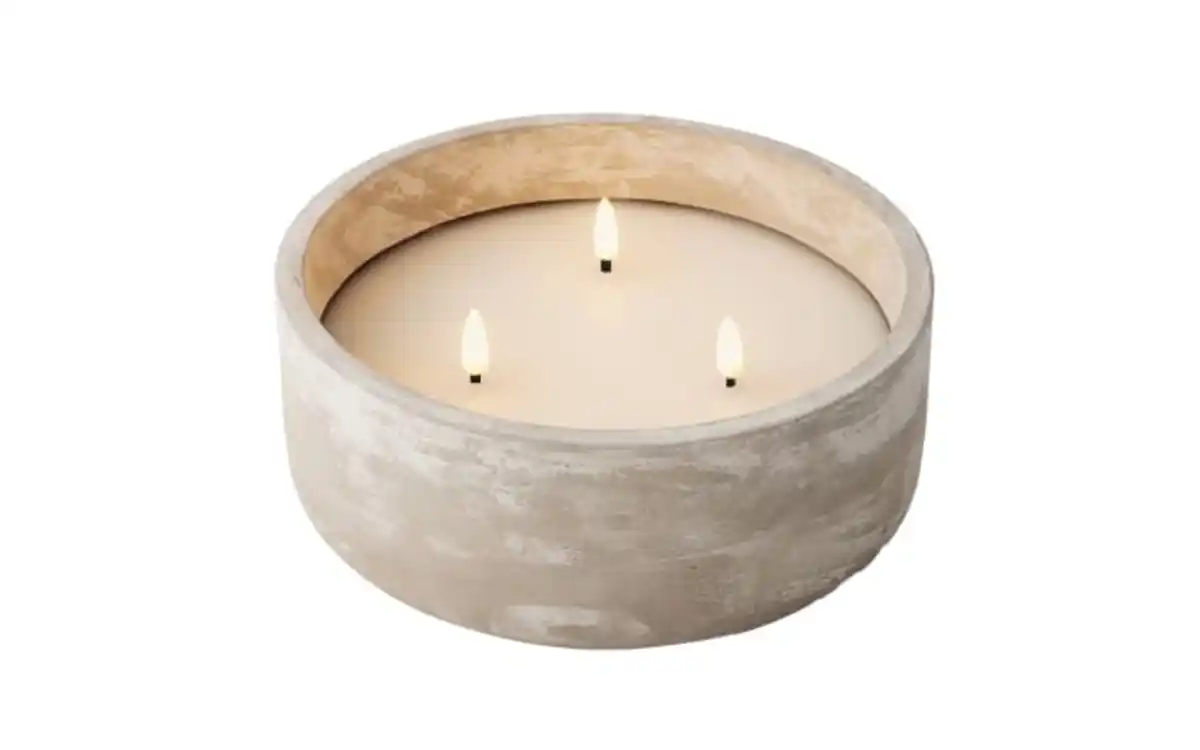 Bild 1 von LED Kerze Wachs, grau, 20 cm