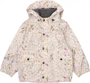 Mikk-Line Regenjacke gefüttert mit Schmetterling-Muster, beige, Gr. 122/128, 1 St