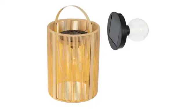 Bild 3 von Solar Laterne Holz, beige