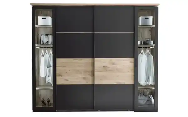 Bild 2 von Pol Power - Kleiderschrank Smoothy, anthrazit/Viking Eiche-Nachbildung, 267 x 225 cm