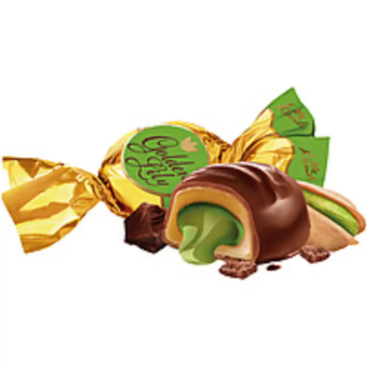 Bild 1 von Toffikonfekt "Golden Lily" mit einer Füllung mit Pistazienge...