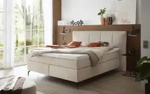 Vito - Boxspringbett Somo, creme, 180 x 200 cm, Härtegrad 2/3