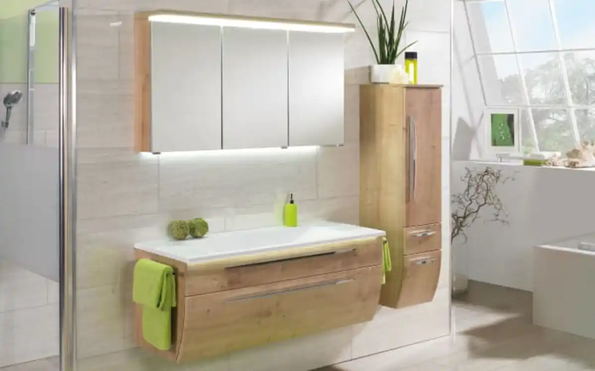 Bild 1 von Badeinrichtung Ronda, Eiche-Nachbildung, ink. LED-Beleuchtung