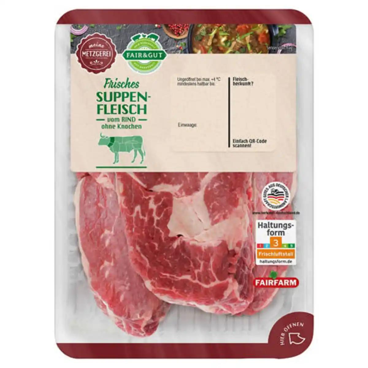 Bild 1 von · FAIR&GUT · Suppenfleisch vom Rind 500 g