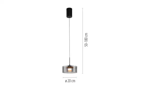 Bild 2 von LED-Pendelleuchte Mondo Karena, schwarz, 1-flammig, inkl. Memoryfunktion