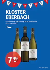 KLOSTER EBERBACH Grauburgunder oder Riesling Classic Deutschland