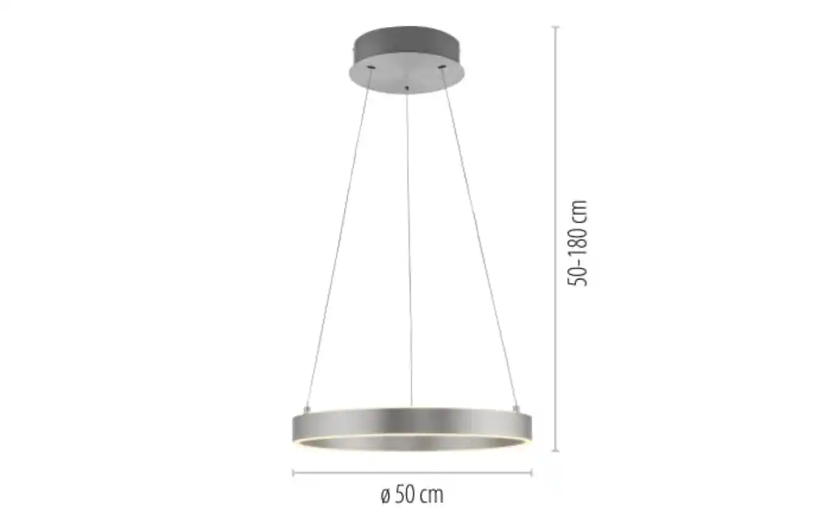 Bild 2 von LED-Pendelleuchte Anillo, stahl, inkl. CCT und Memoryfunktion